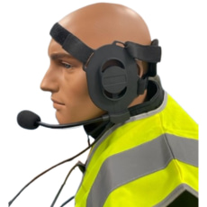 Headset with PTT_push_to_talk_Bridge Systems - side