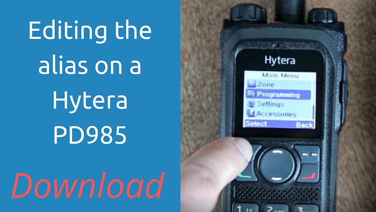 Editing the alias on a Hytera PD985