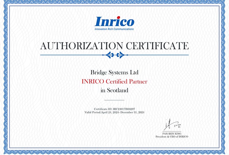 Bridge Systems Ltd - certified Inrico dealer